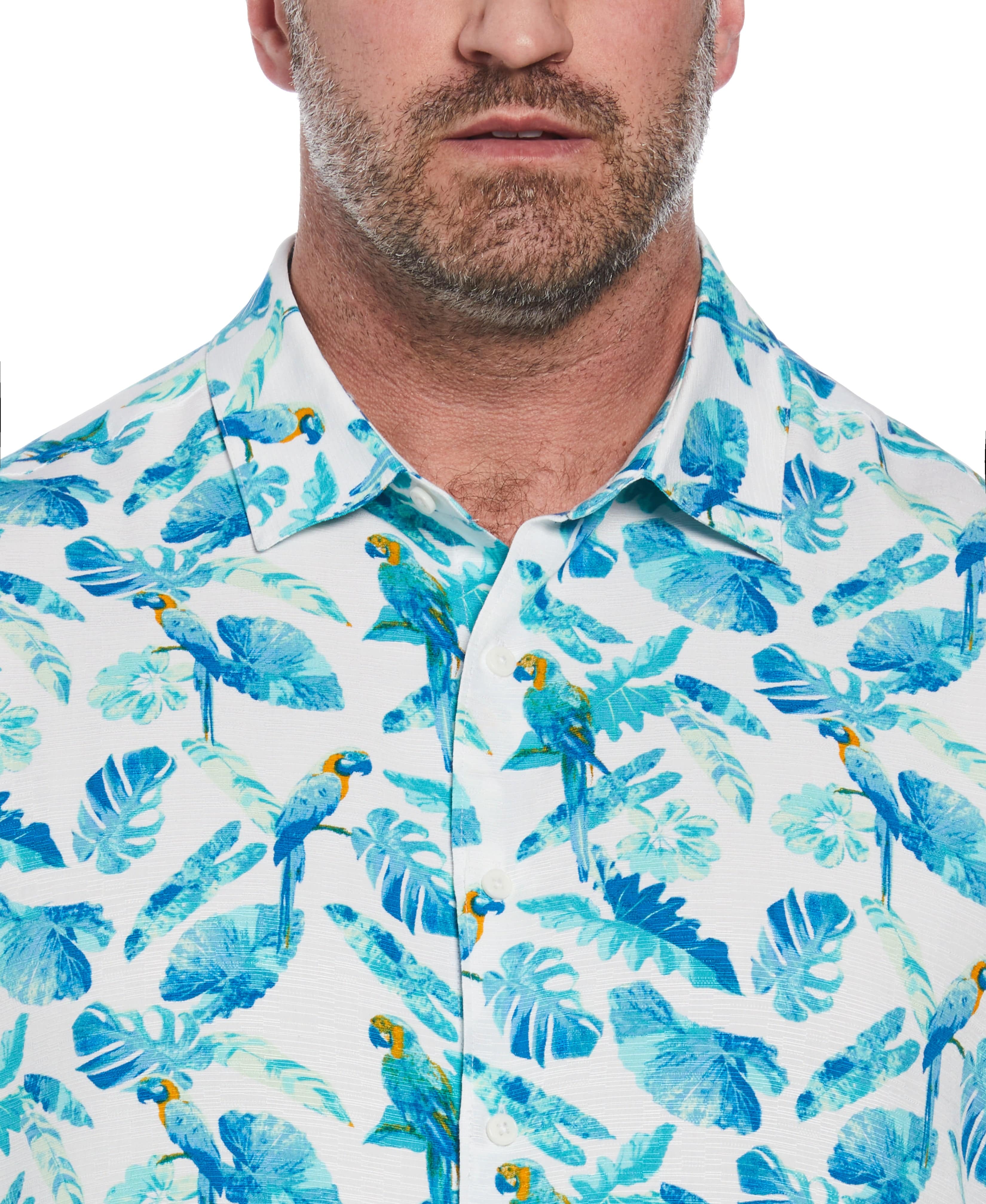 Big & Tall Tropical Parrot Print Shirt - Image 3