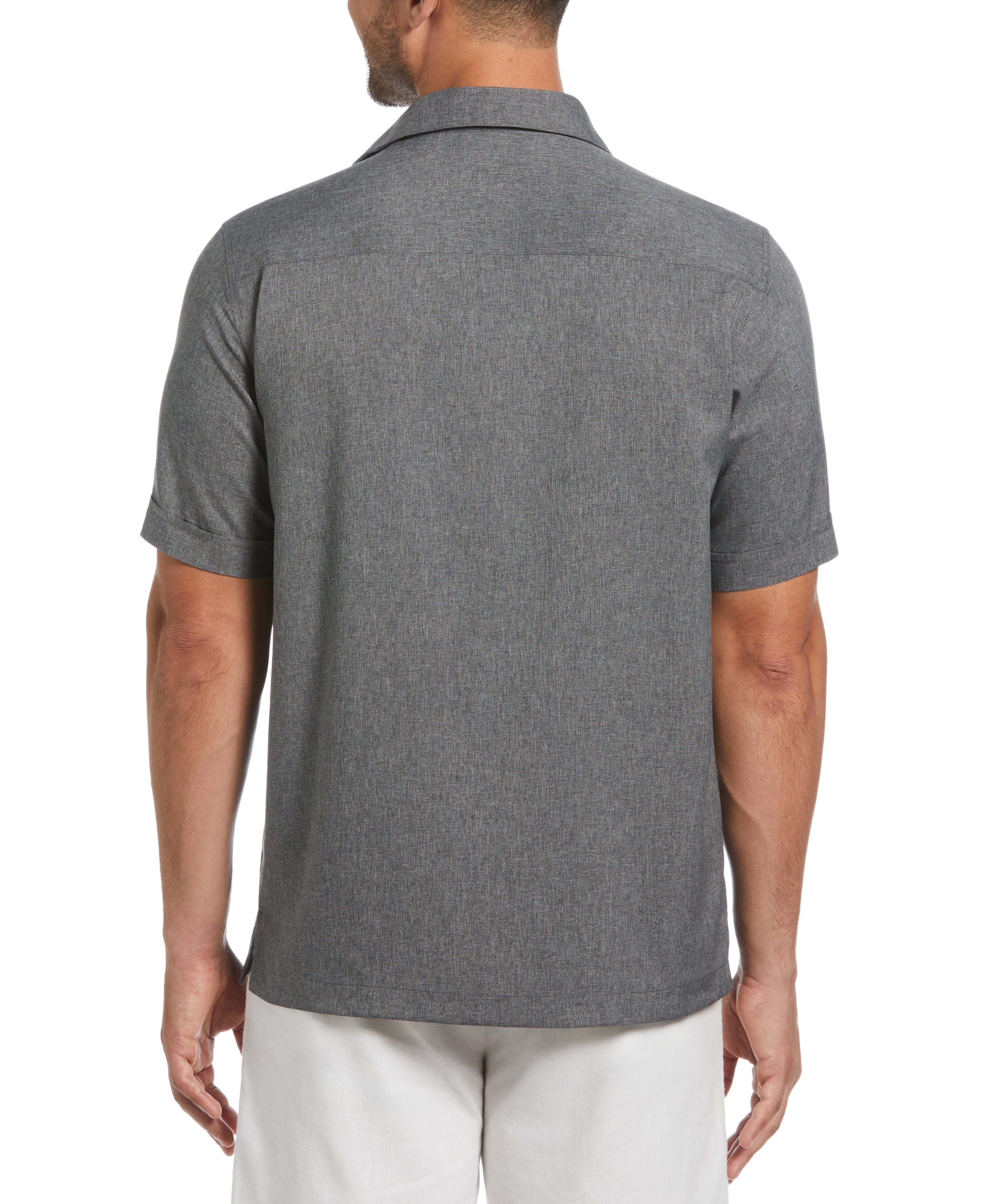 Two-Tone Cross Tuck Chambray Shirt - Image 17