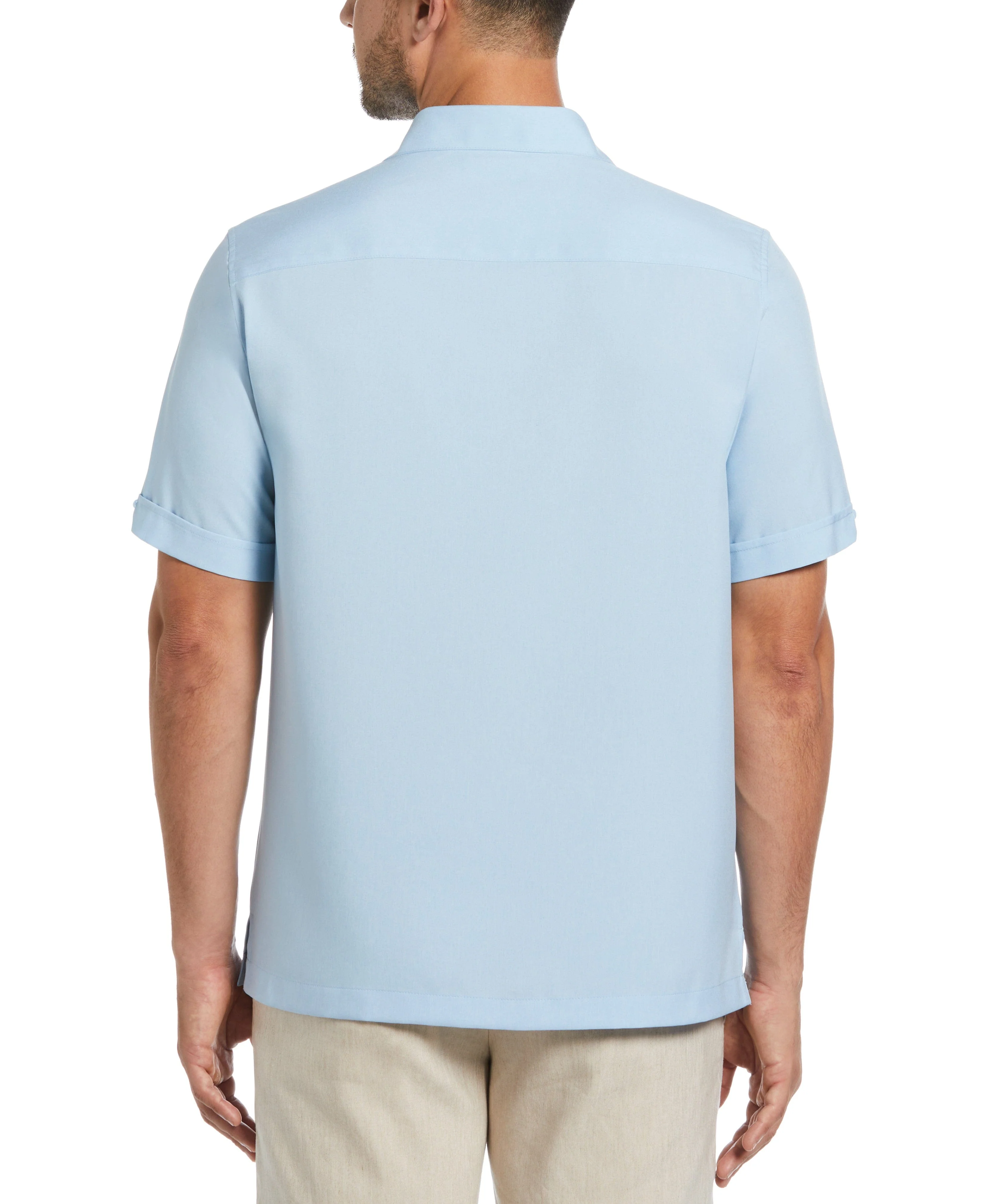 Two-Tone Cross Tuck Chambray Shirt - Image 2