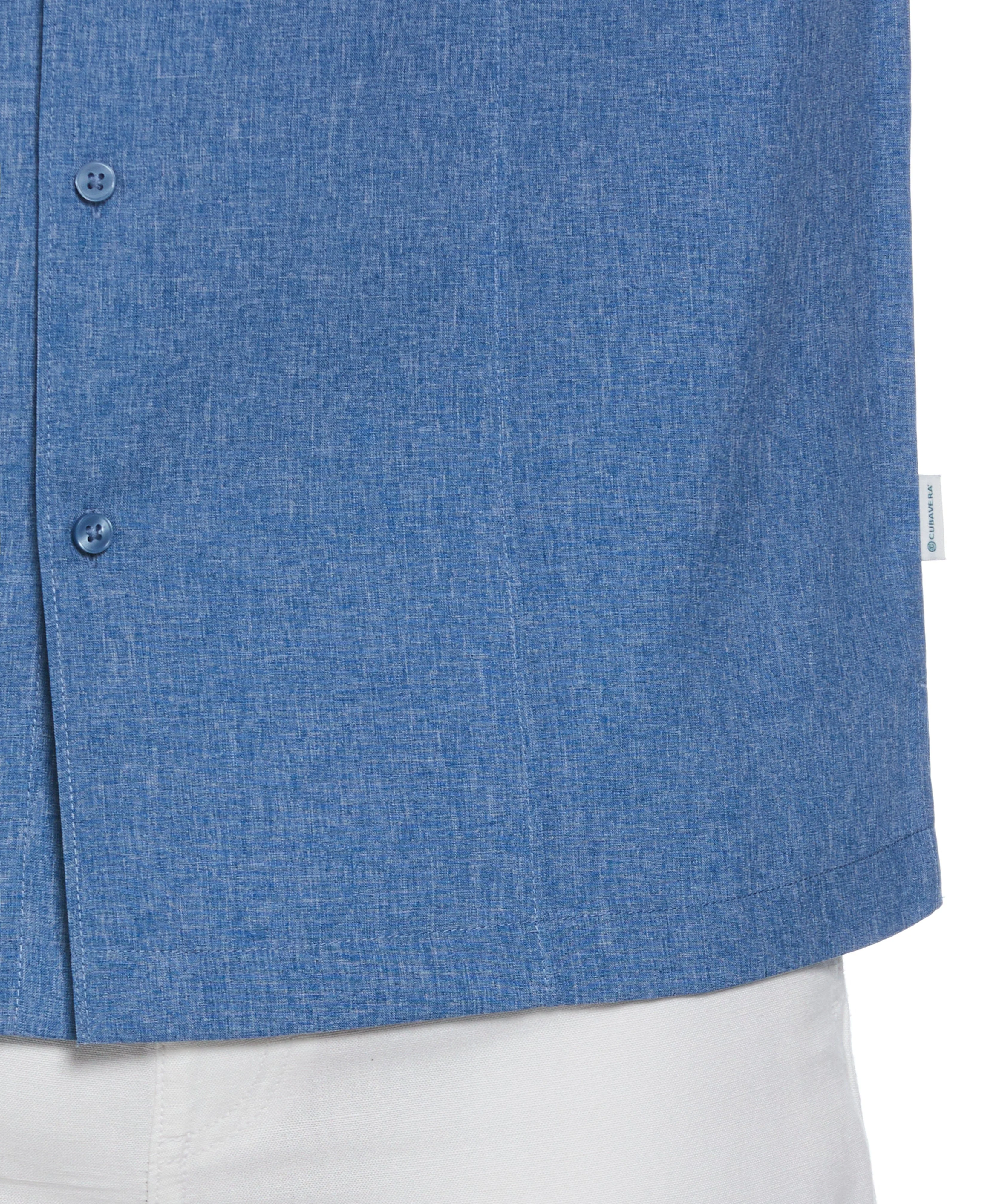 Two-Tone Cross Tuck Chambray Shirt - Image 33