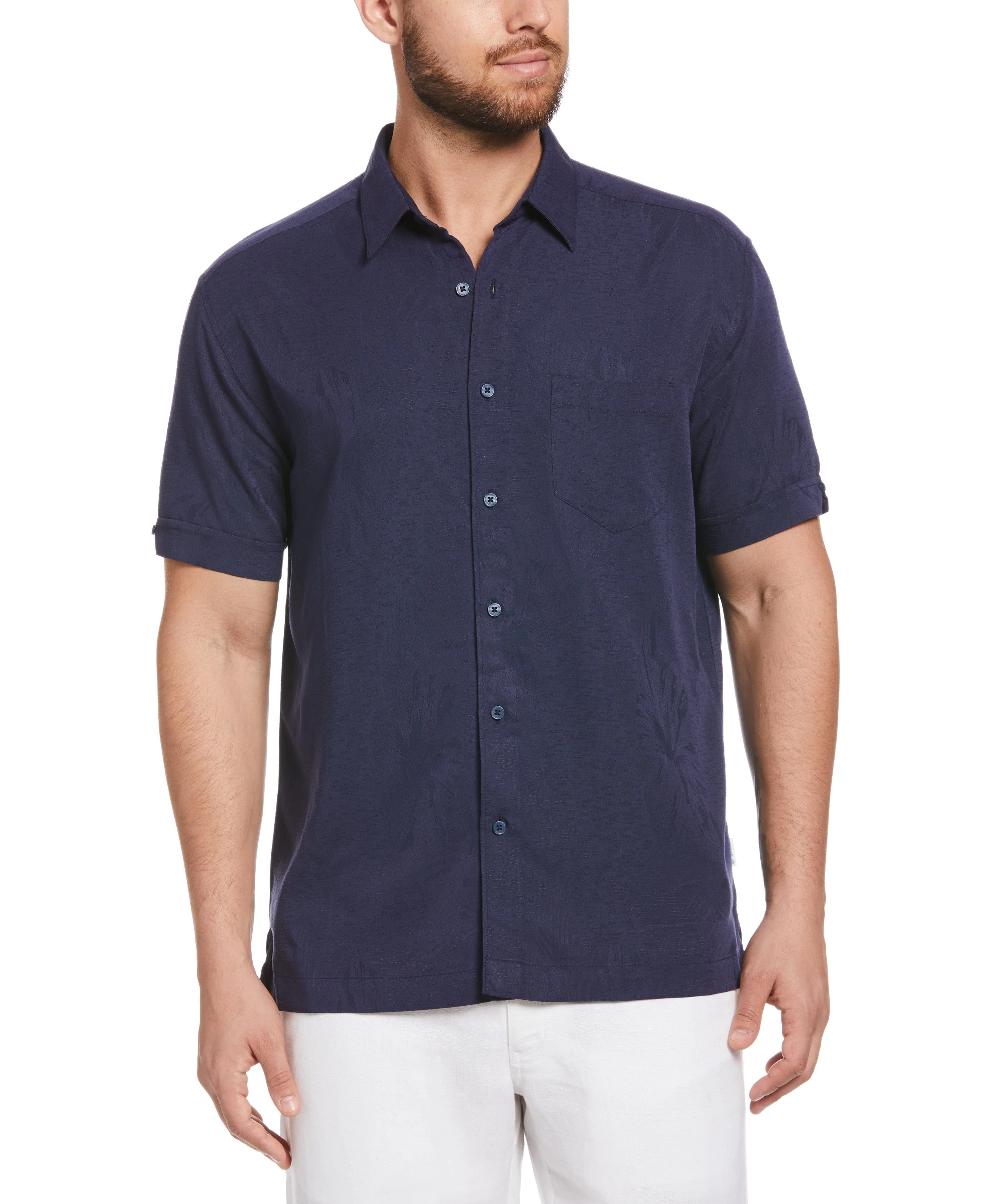 Two-Tone One Pocket Floral Print Shirt - Image 10