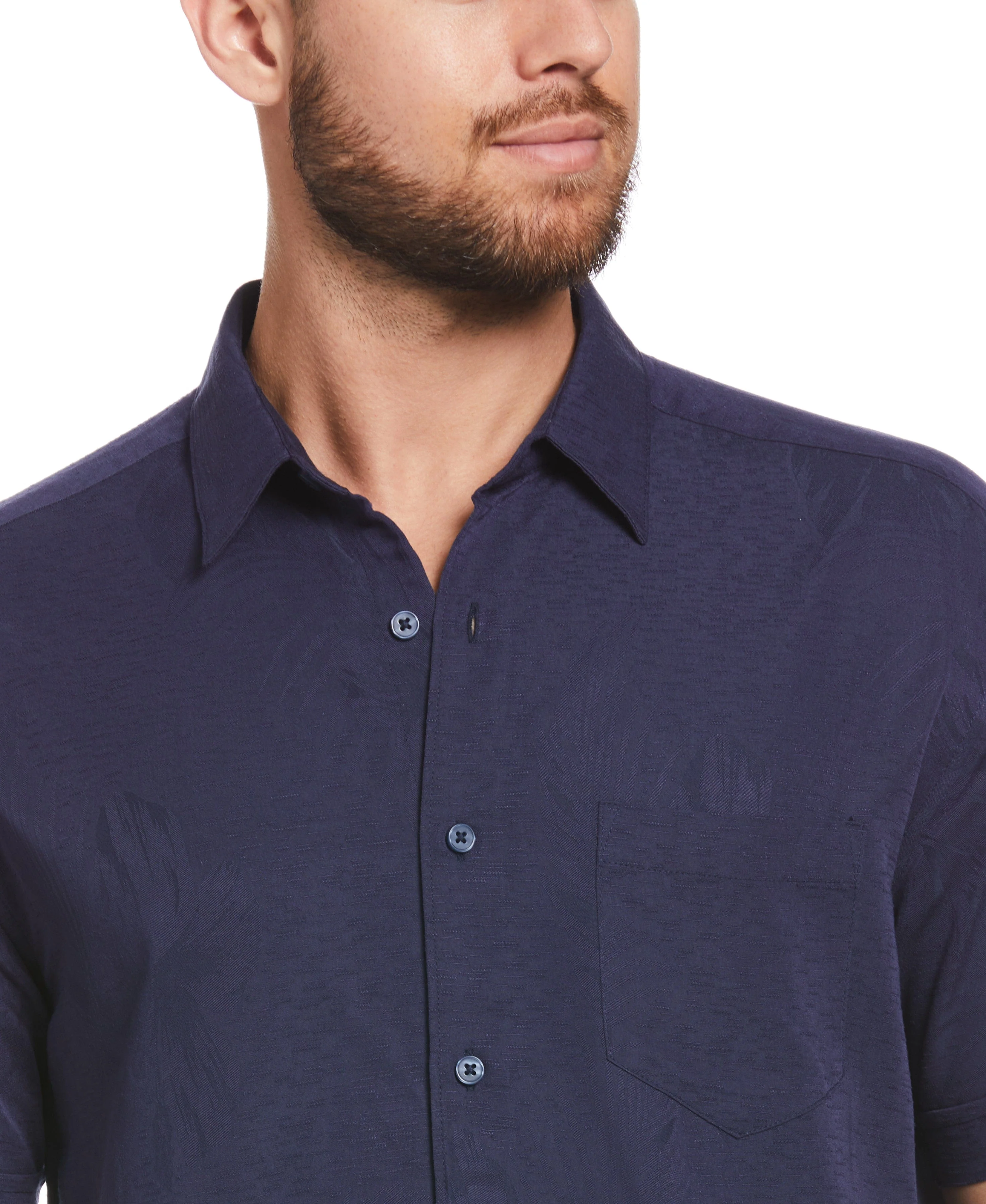 Two-Tone One Pocket Floral Print Shirt - Image 13