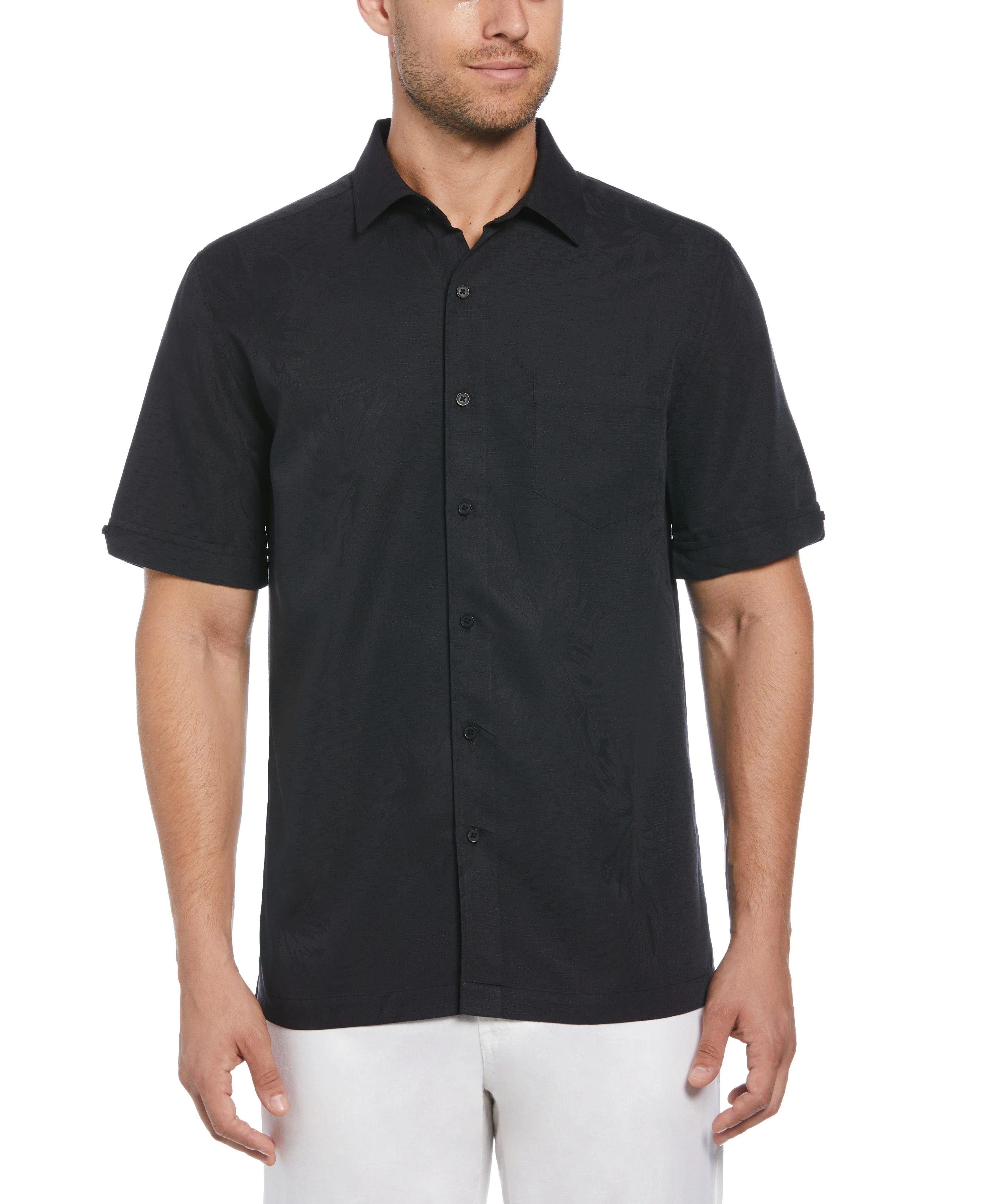 Two-Tone One Pocket Floral Print Shirt - Image 14