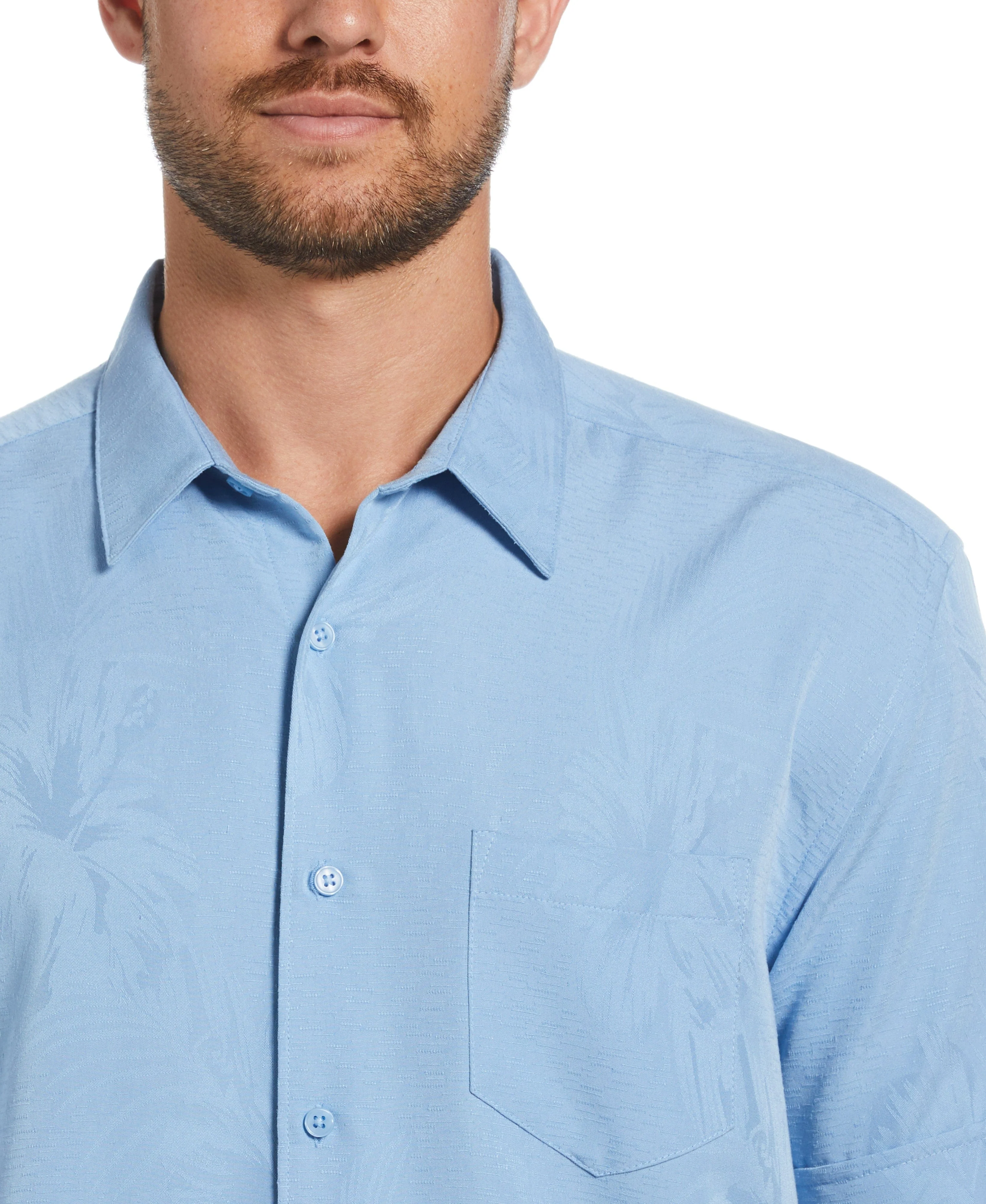 Two-Tone One Pocket Floral Print Shirt - Image 4