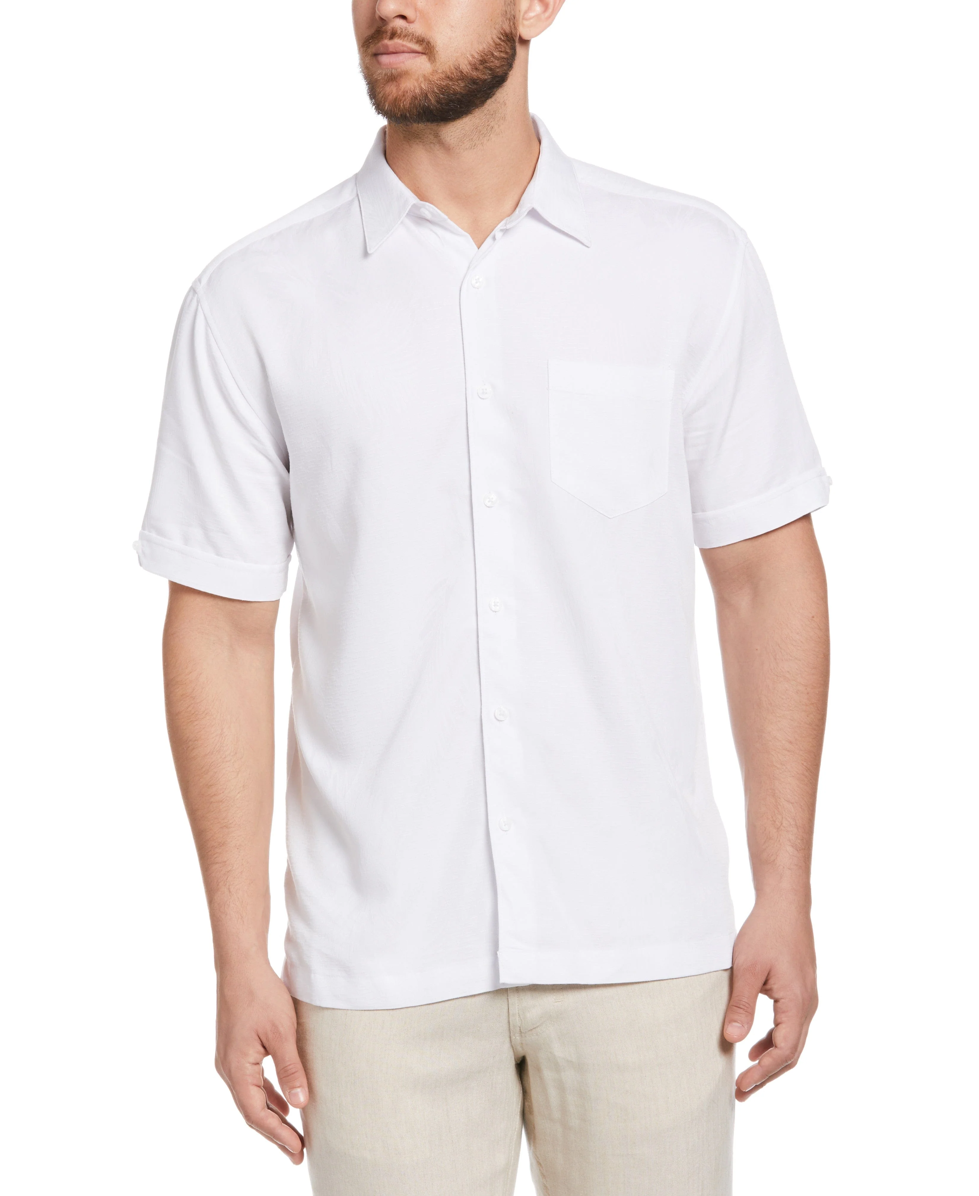 Two-Tone One Pocket Floral Print Shirt - Image 6
