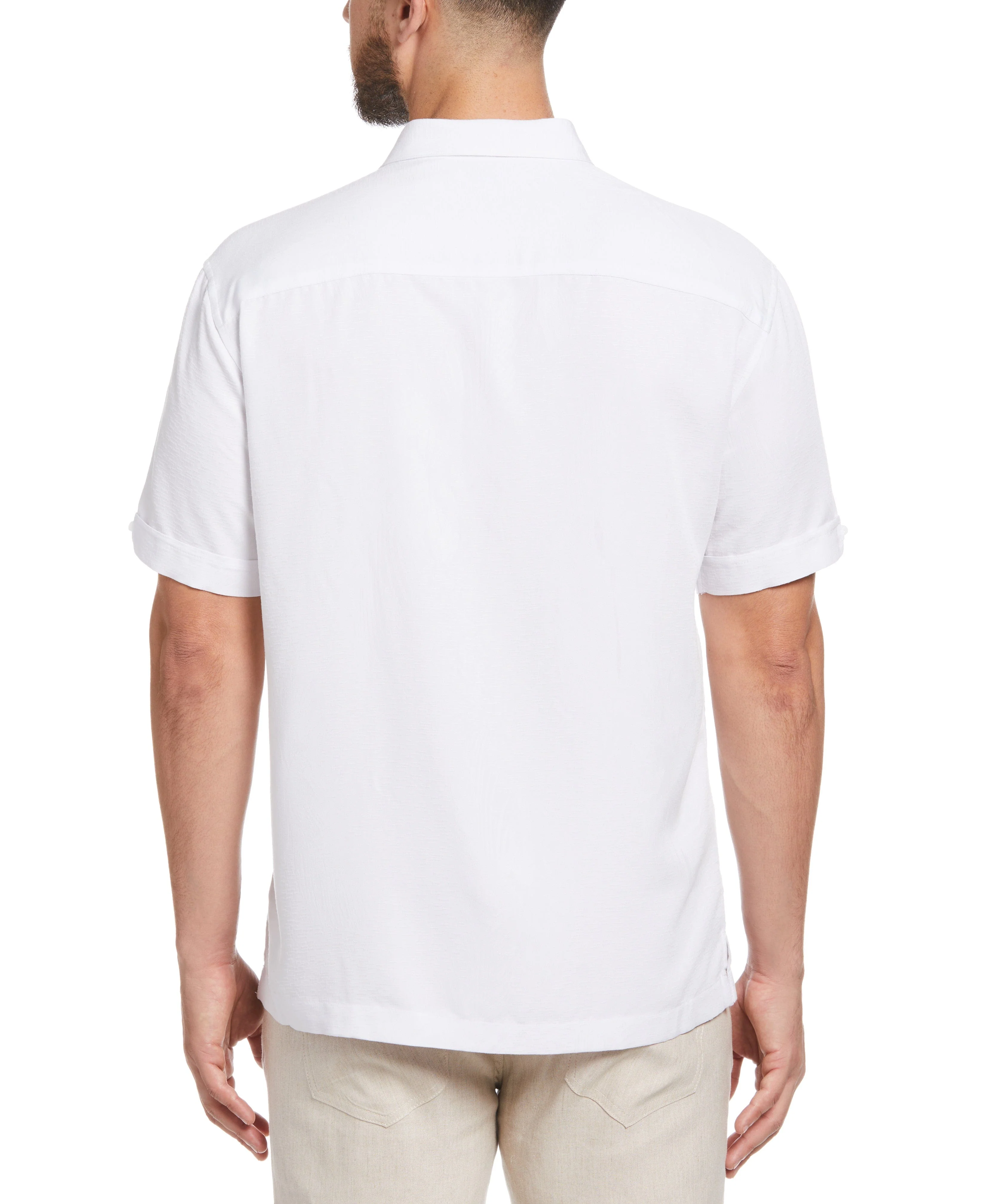 Two-Tone One Pocket Floral Print Shirt - Image 7