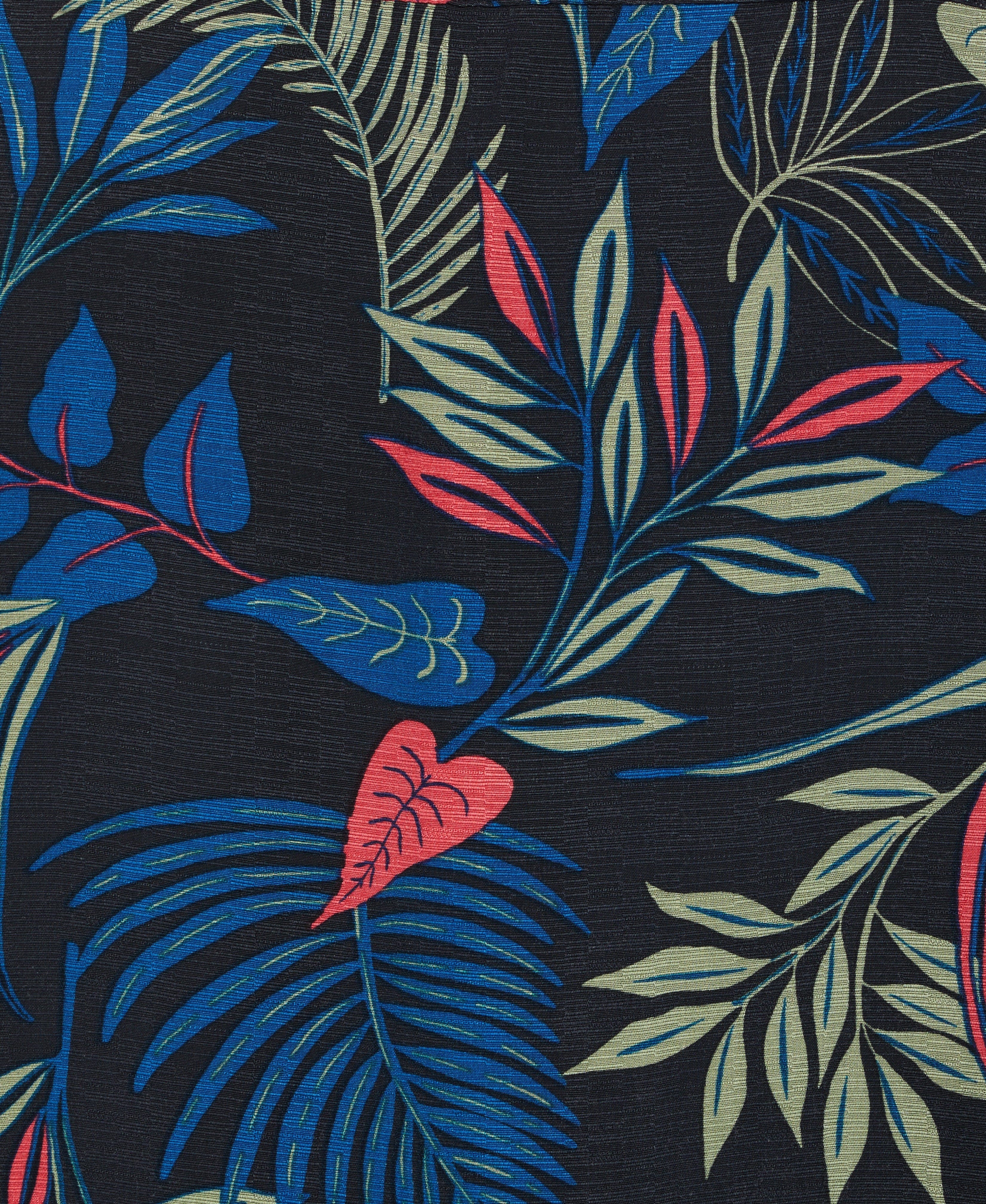Textured Tropical Print Cuban Collar Shirt - Image 4