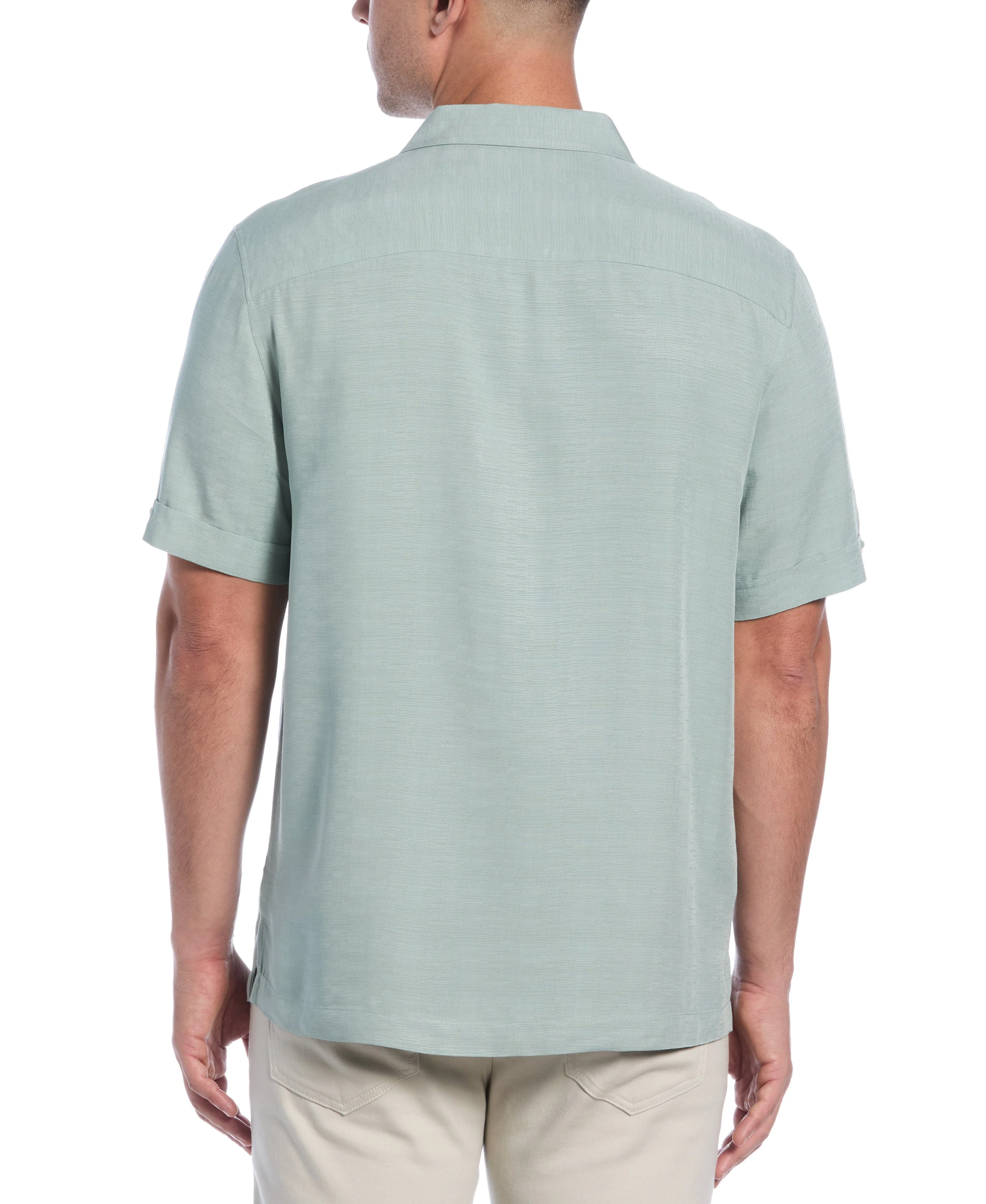 Solid Textured Cuban Collar Shirt - Image 12
