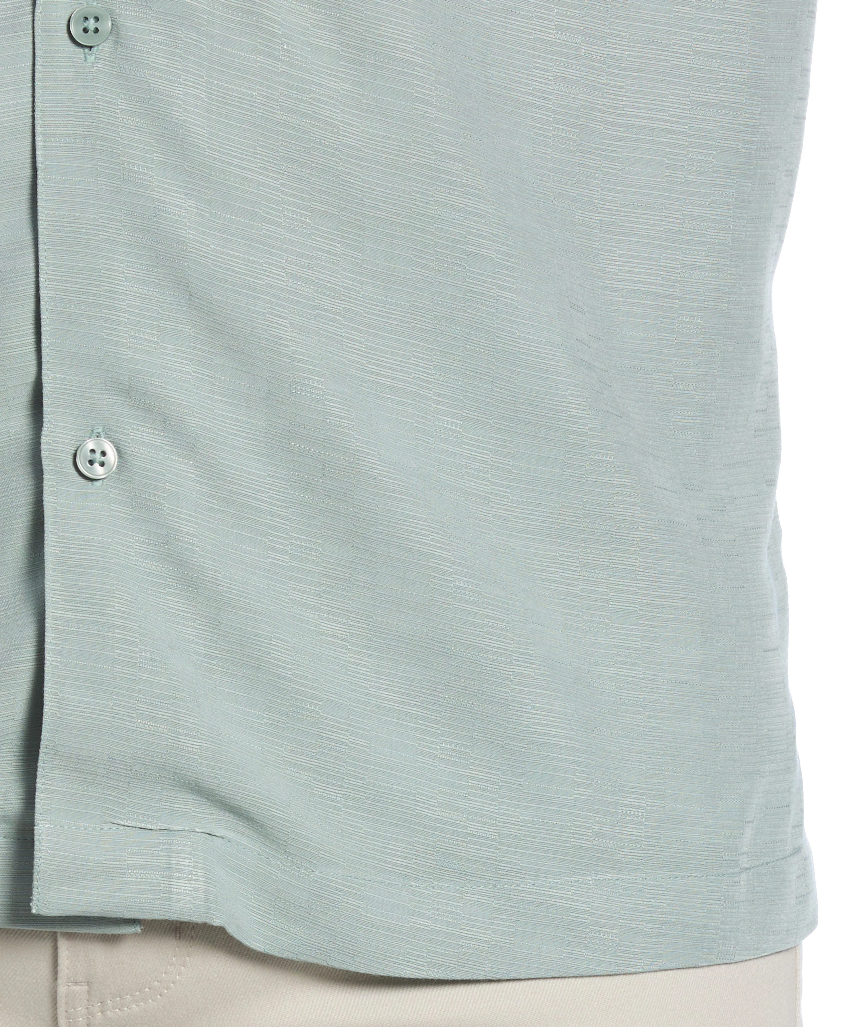 Solid Textured Cuban Collar Shirt - Image 13