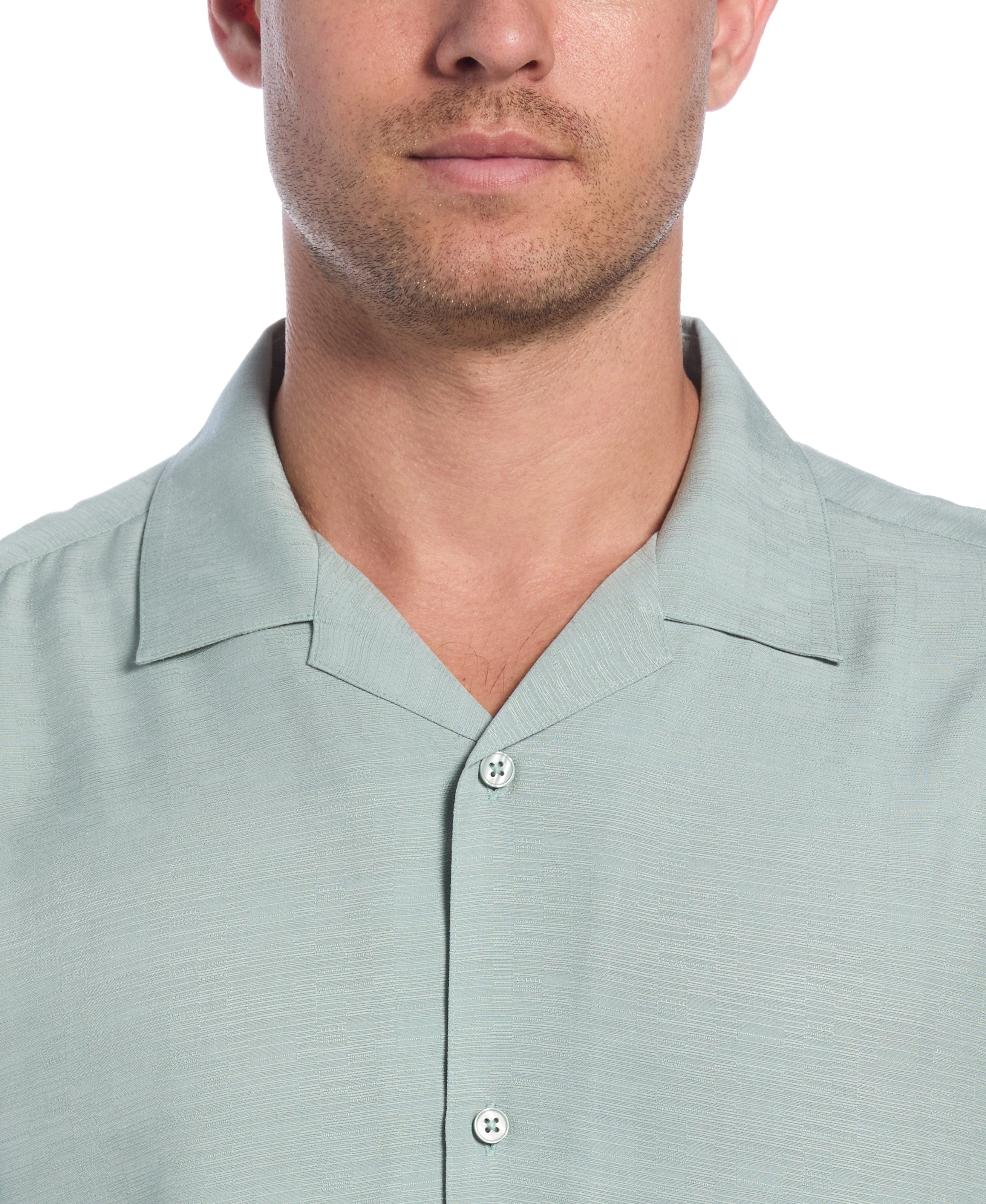 Solid Textured Cuban Collar Shirt - Image 14