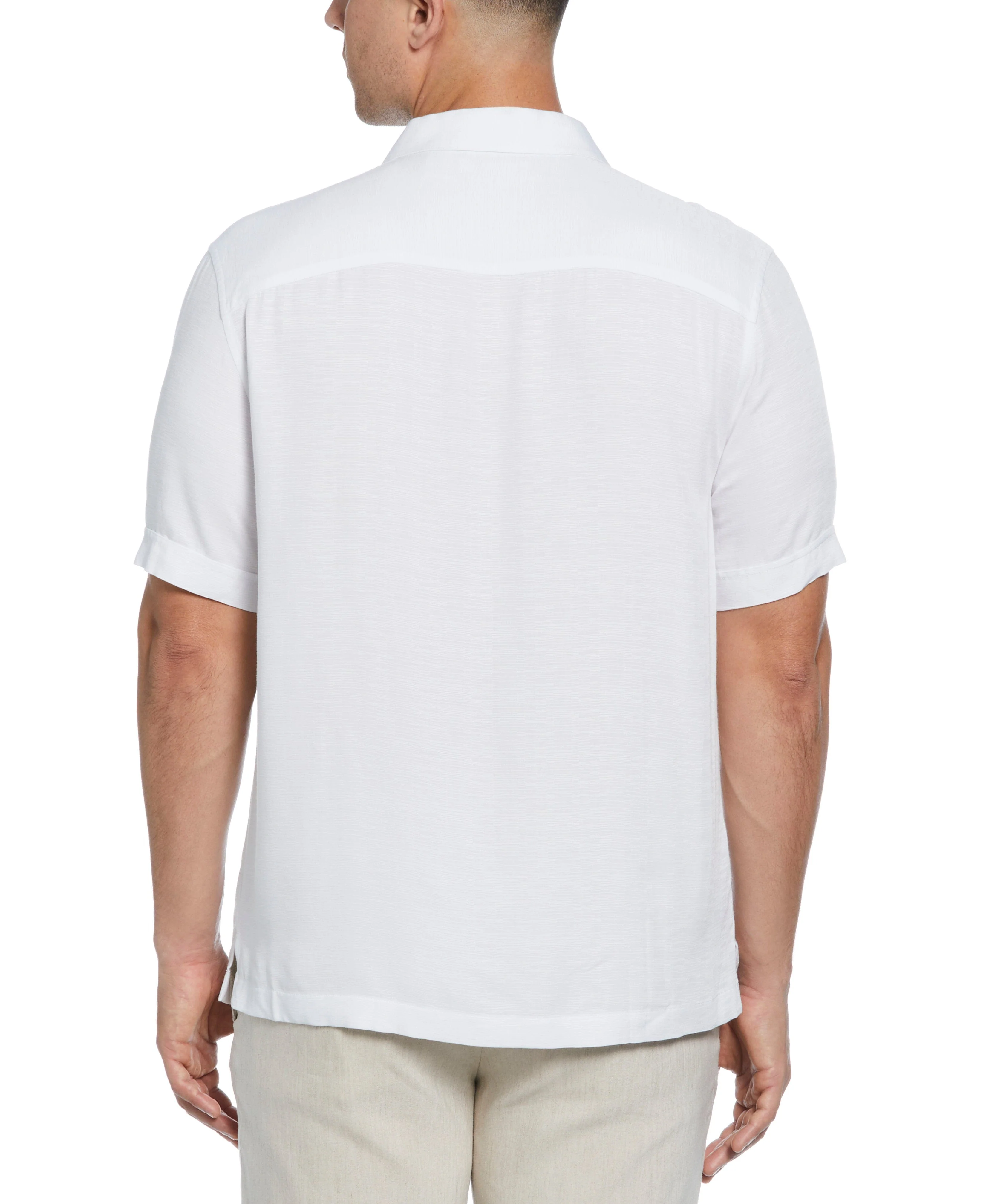 Solid Textured Cuban Collar Shirt - Image 17