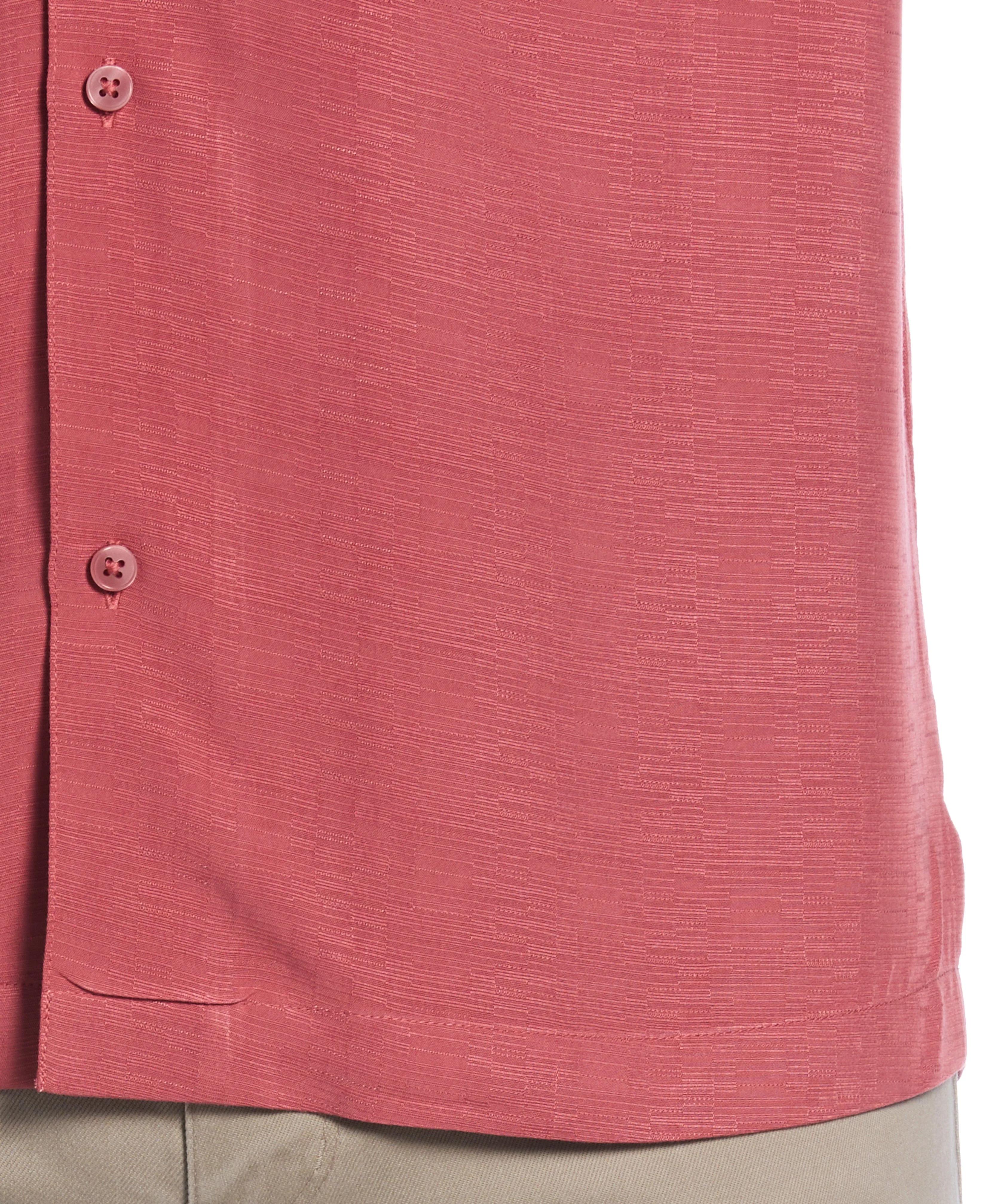Solid Textured Cuban Collar Shirt - Image 3