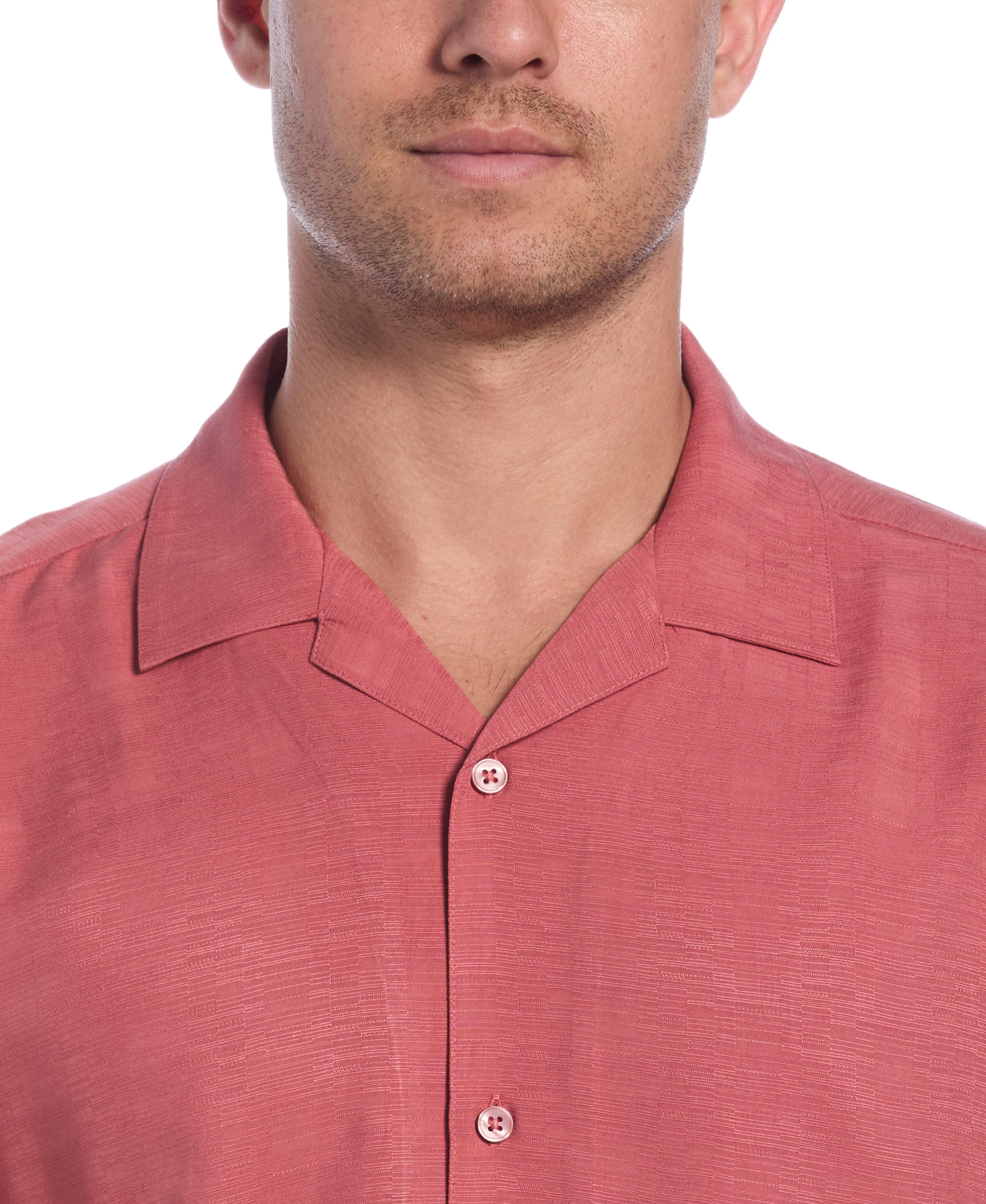 Solid Textured Cuban Collar Shirt - Image 4