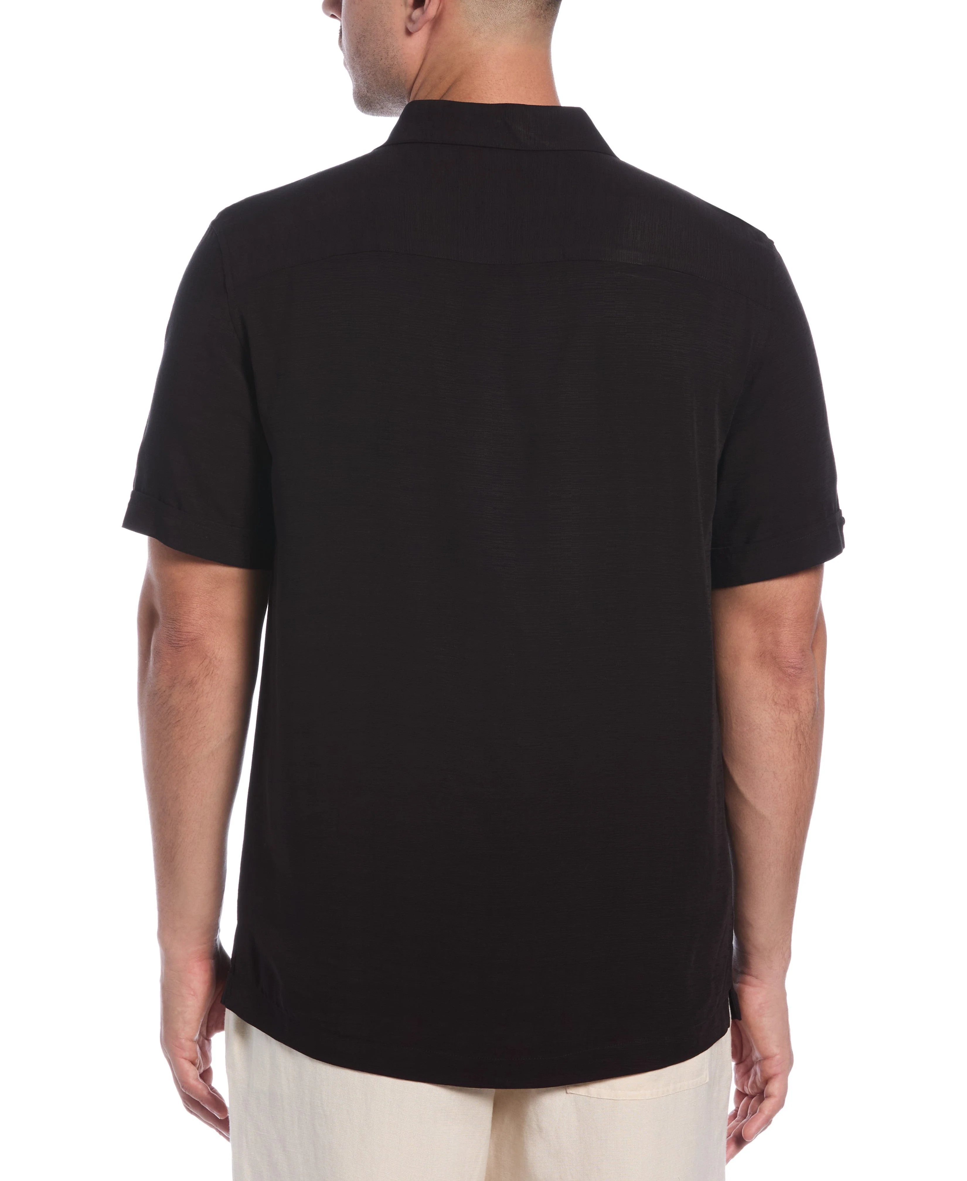 Solid Textured Cuban Collar Shirt - Image 7