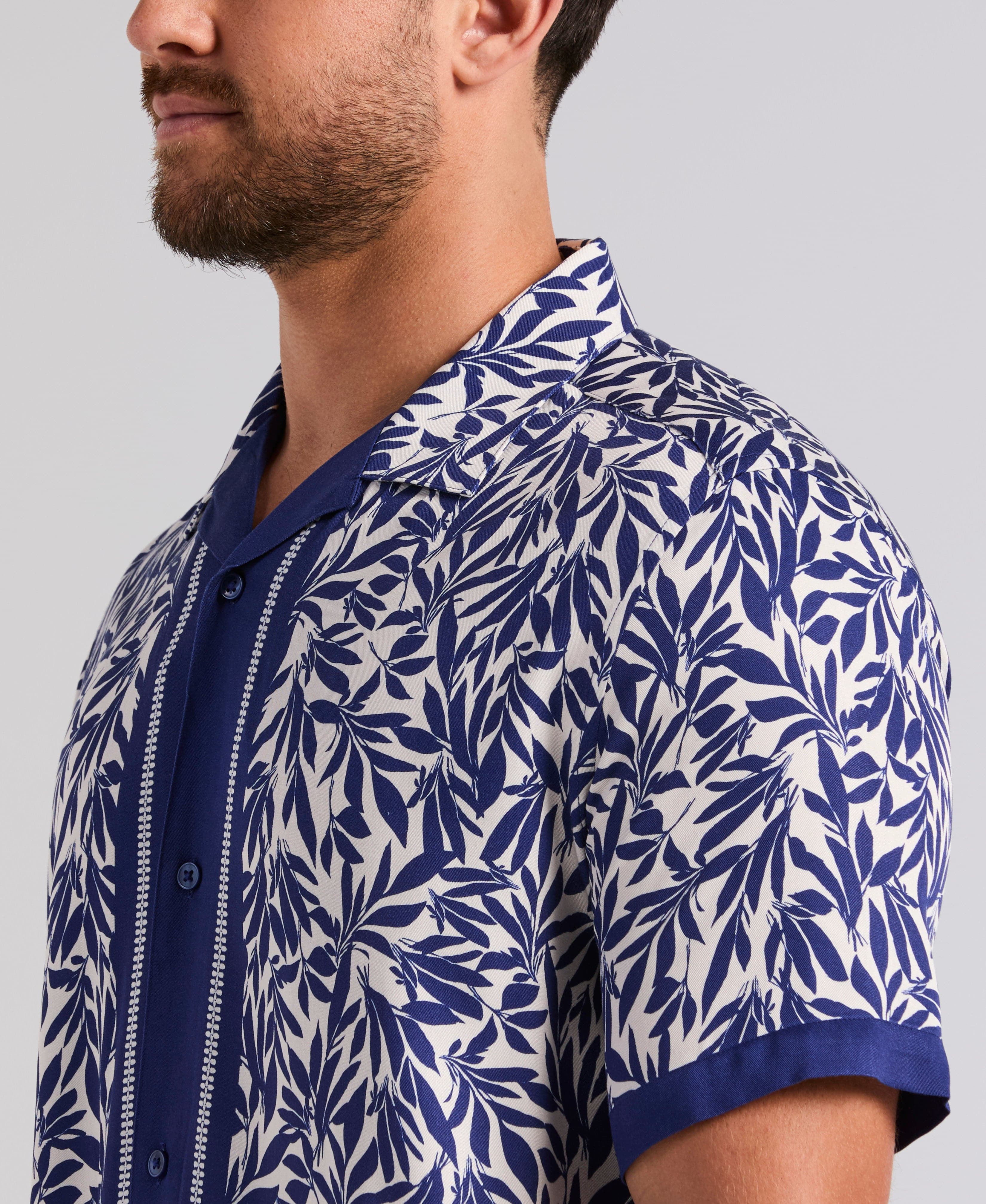 Viscose Twill Leaf Print Shirt - Image 5