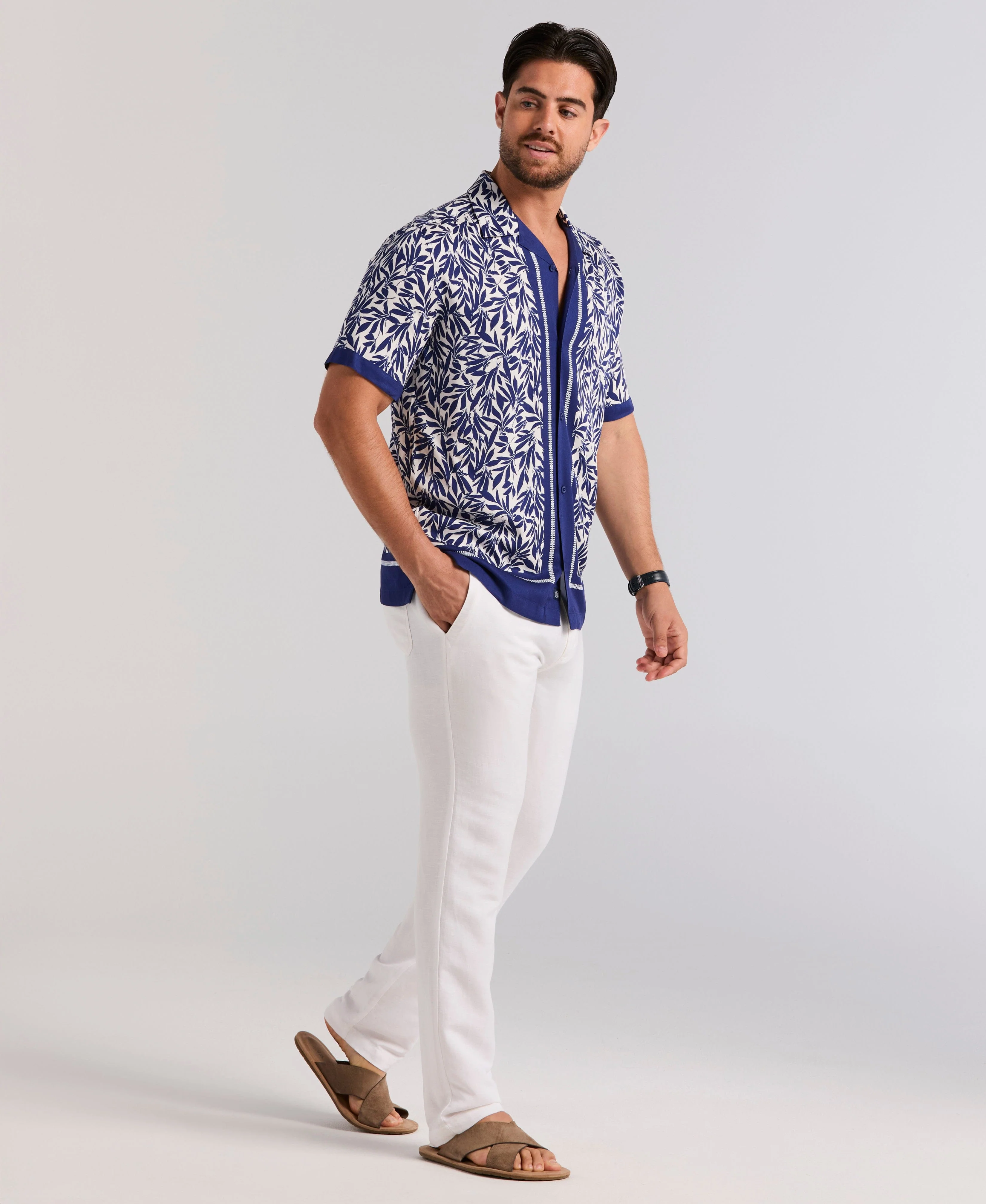 Viscose Twill Leaf Print Shirt - Image 6