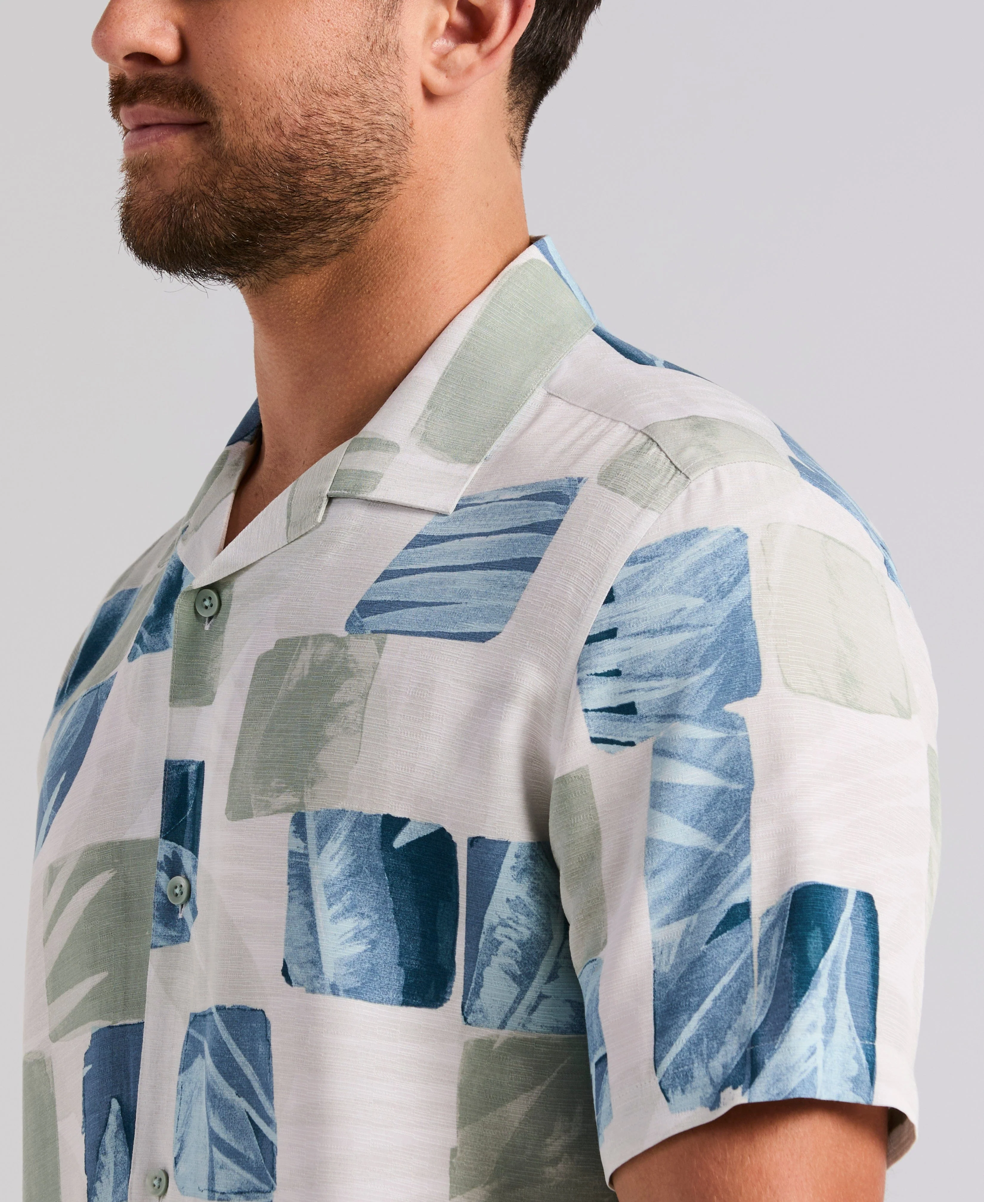 Watercolor Tropical Geo Print Shirt - Image 5