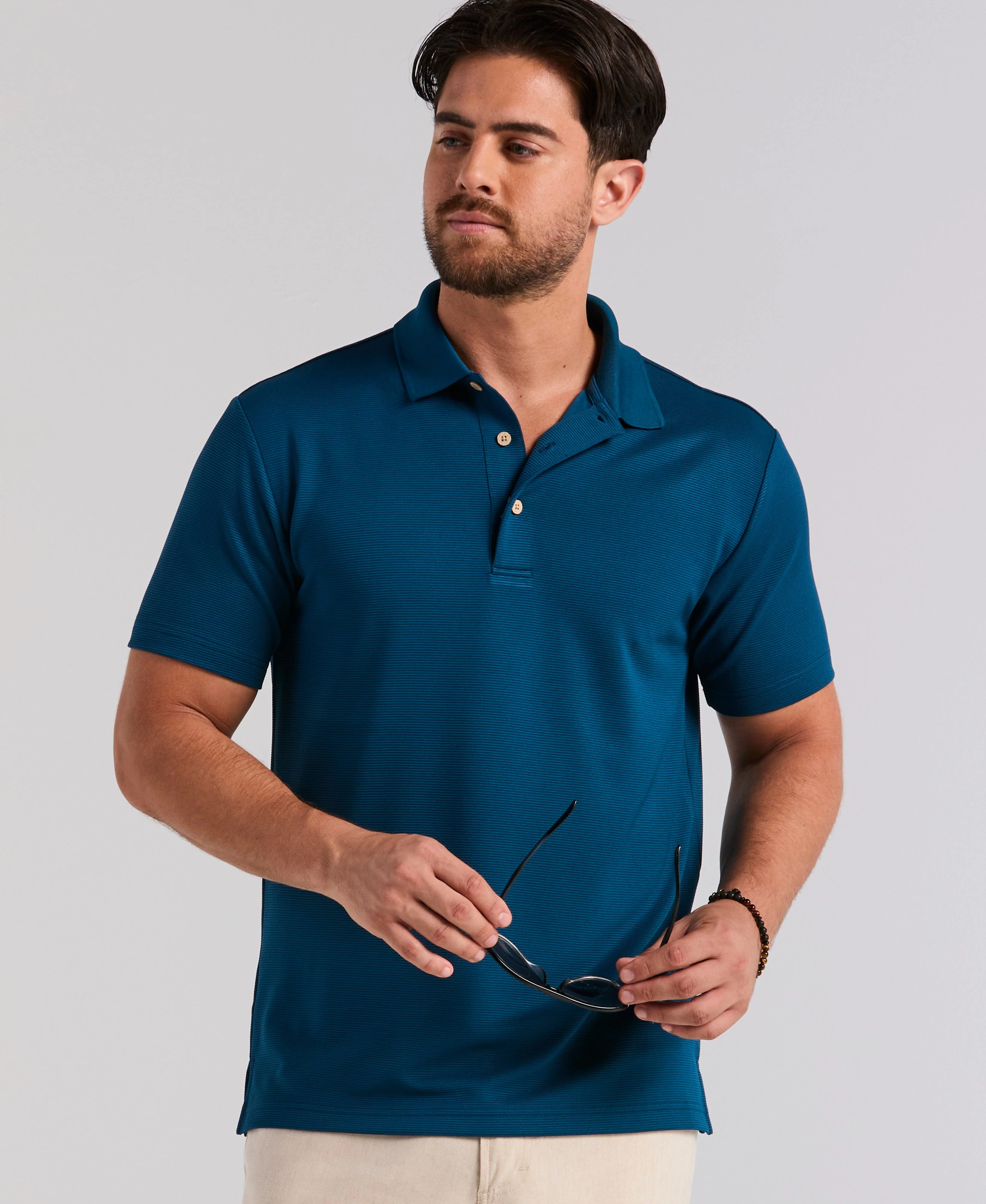 Solid Textured Polo - Image 4